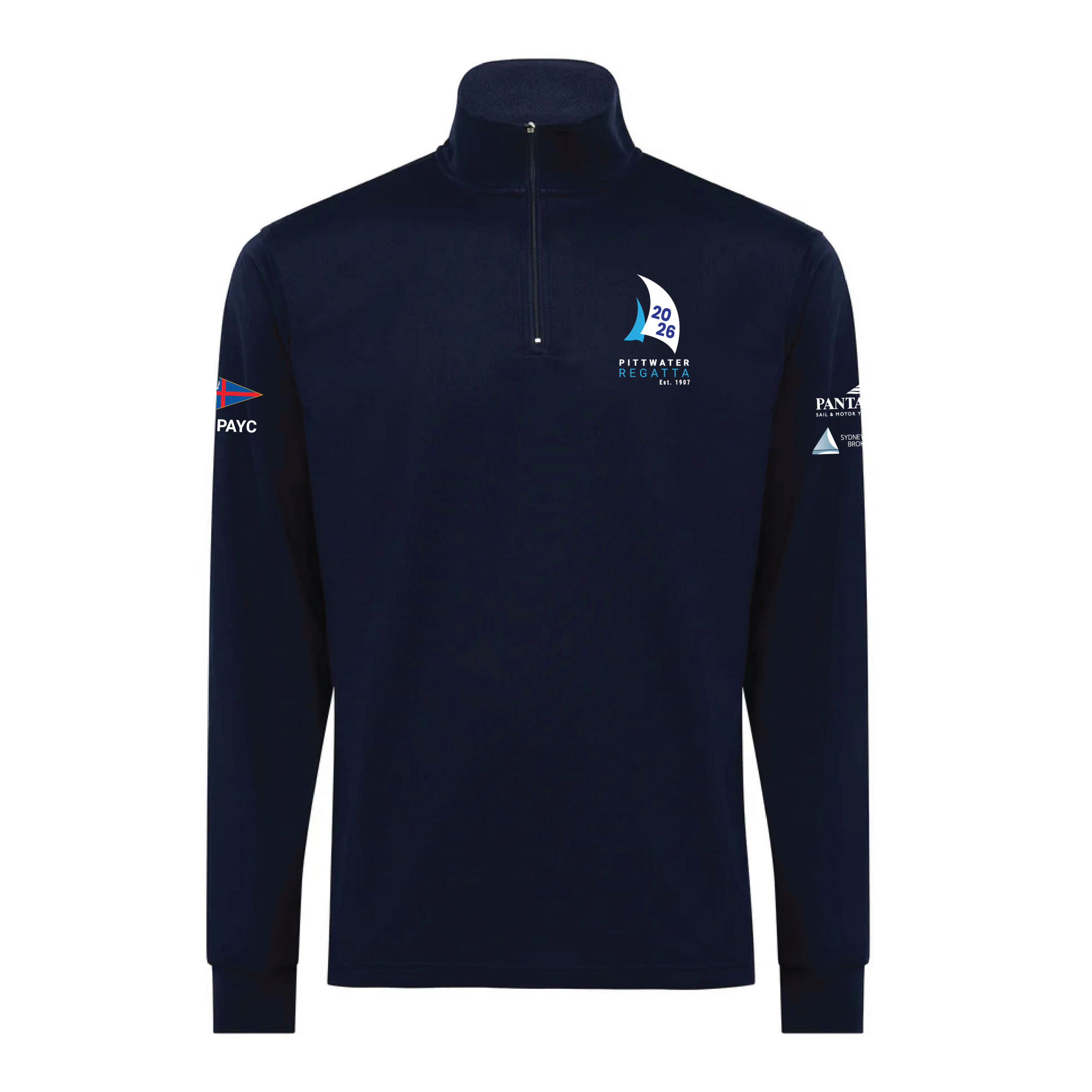 PITTWATER REGATTA 2026 LONG SLEEVE ZIP POLO
